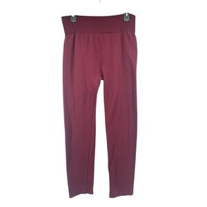 Faded Glory Women’s Burgundy Cable Knit Fleece Lined High Rise Leggings 3X